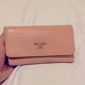 RARE pale pink Prada wallet